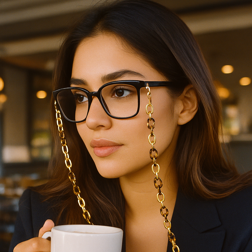 Cadena para Lentes Gold Print — accesorio Eternity Óptica