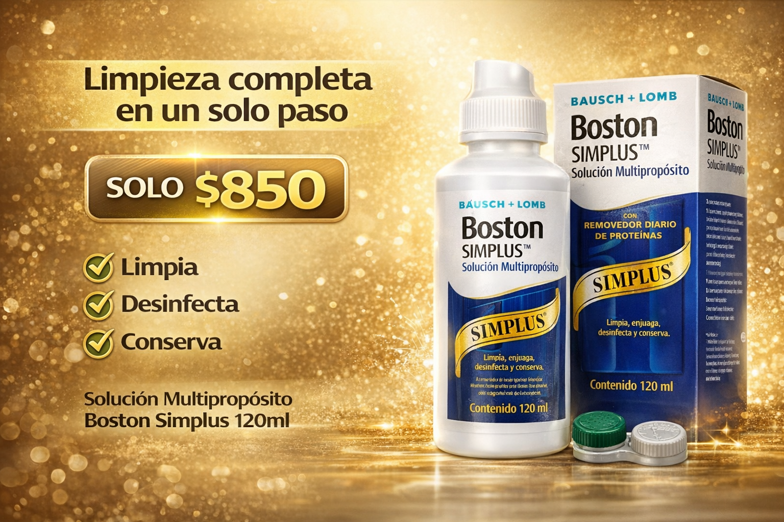 Solución Multipropósito Boston Simplus 120ml