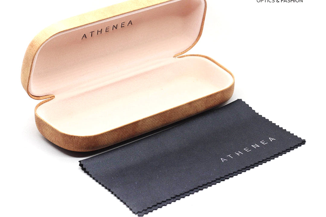 Estuche rígido abierto y paño de microfibra