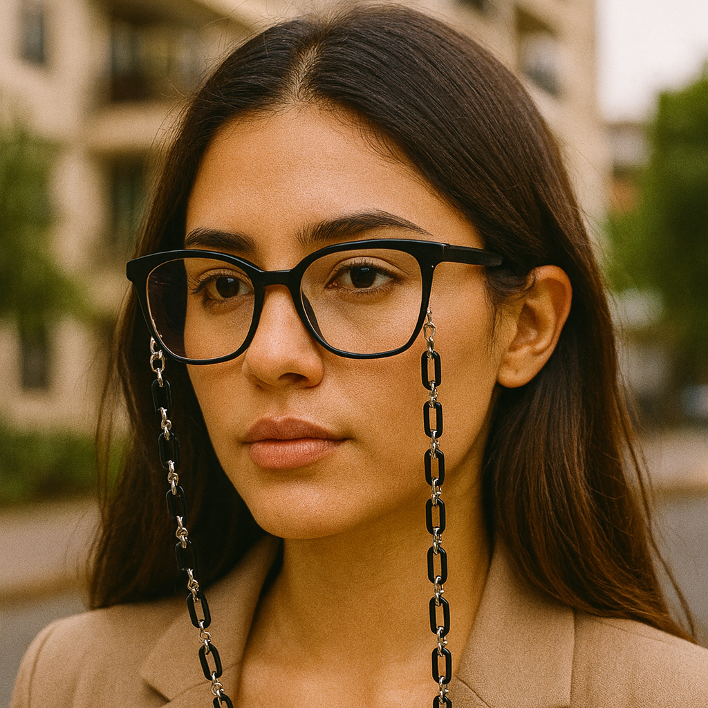 Cadena para Lentes Silver Black — accesorio Eternity Óptica