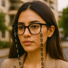 Cadena para Lentes Silver Black — accesorio Eternity Óptica
