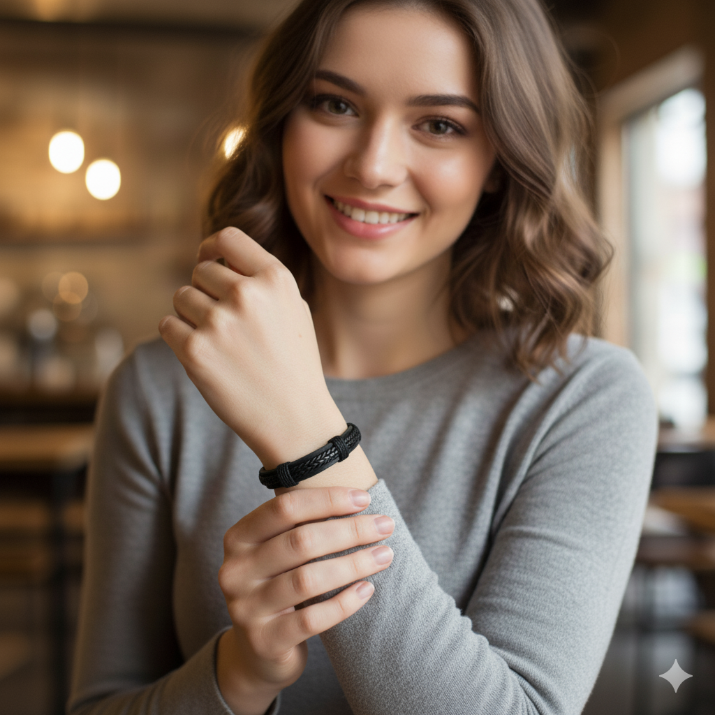 Pulsera Noir Tribe – accesorio Eternity Óptica